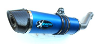 Scarico moto alluminio blu