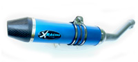 Scarico moto alluminio blu