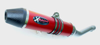 Scarico moto alluminio rosso