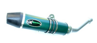 Scarico moto alluminio verde